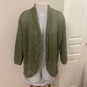 Northern Reflections Green Crocheted Shrug Cardigan XL 39/40 bust